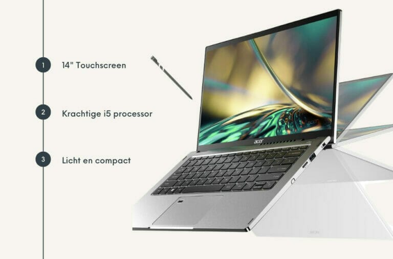 Ontdek de Acer Spin 3, een laptop met een prachtig ontworpen touchscreen.